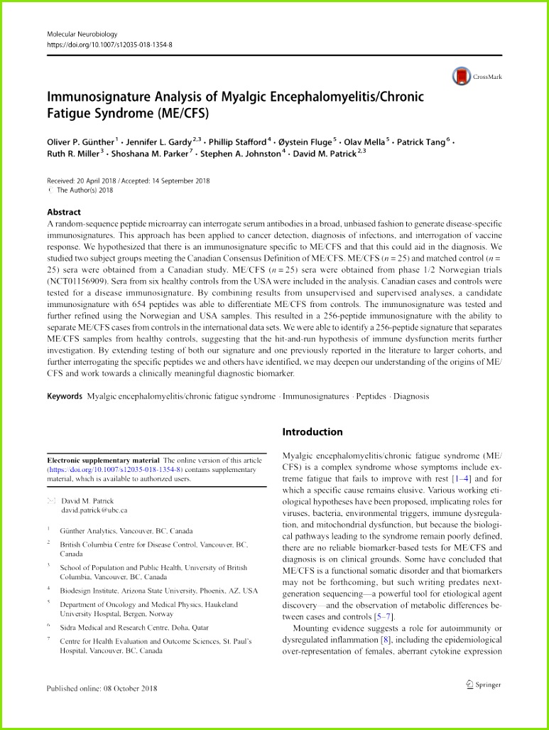PDF The Emerging Role of Autoimmunity in Myalgic Encephalomyelitis Chronic Fatigue Syndrome ME cfs