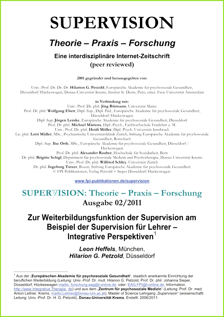 PDF Zur Weiterbildungsfunktion der Supervision am Beispiel der 7731094 PDF Zur Weiterbildungsfunktion der Supervision am Beispiel der Supervision für Lehrer – Integrative Perspektiven