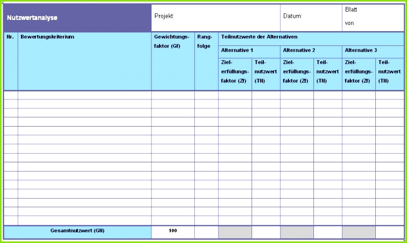 Nutzwertanalyse –Muster