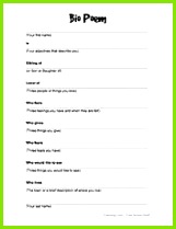 FREE worksheets graphic organizers class signs I Am Poem Template Introduction Activities