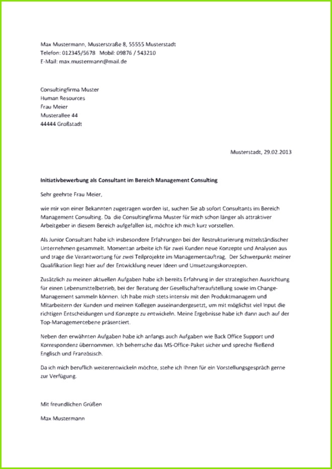 13 bewerbung um ein praktikum muster