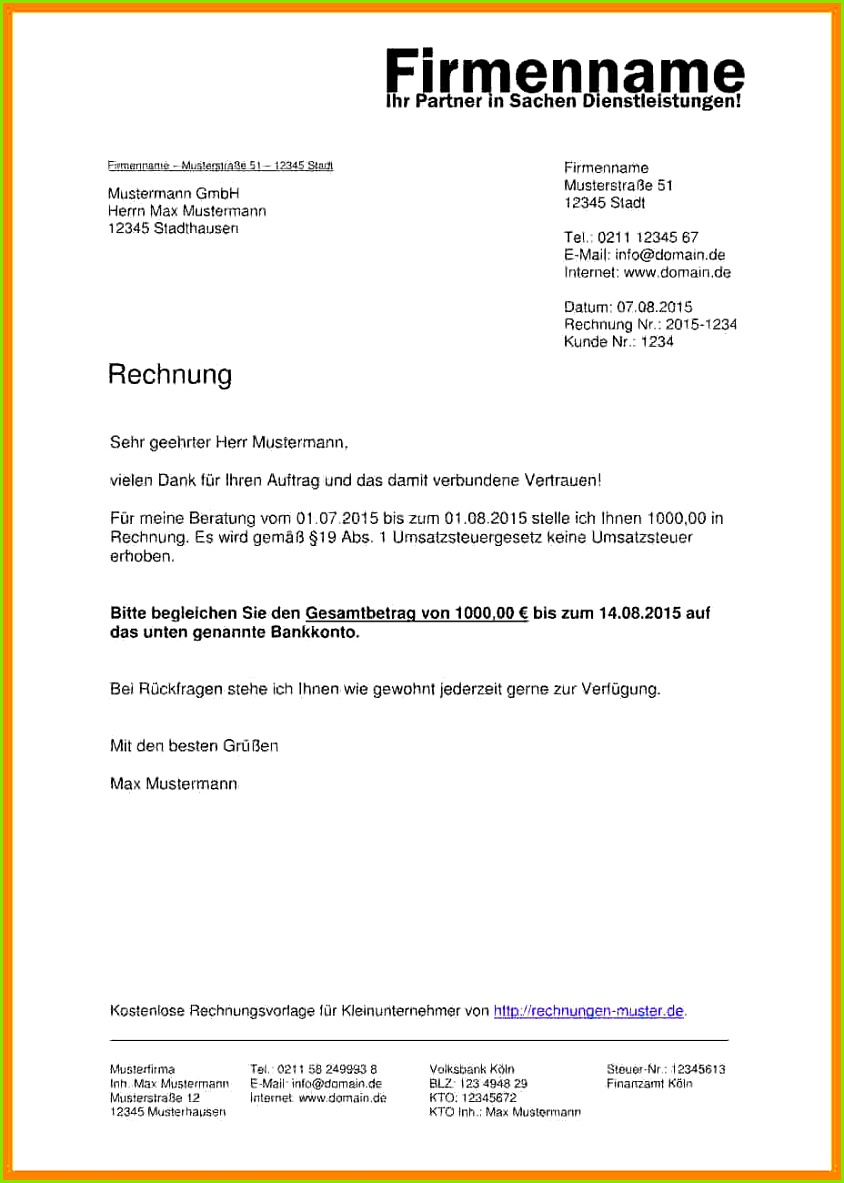 13 Privatrechnung Vorlage Pdf