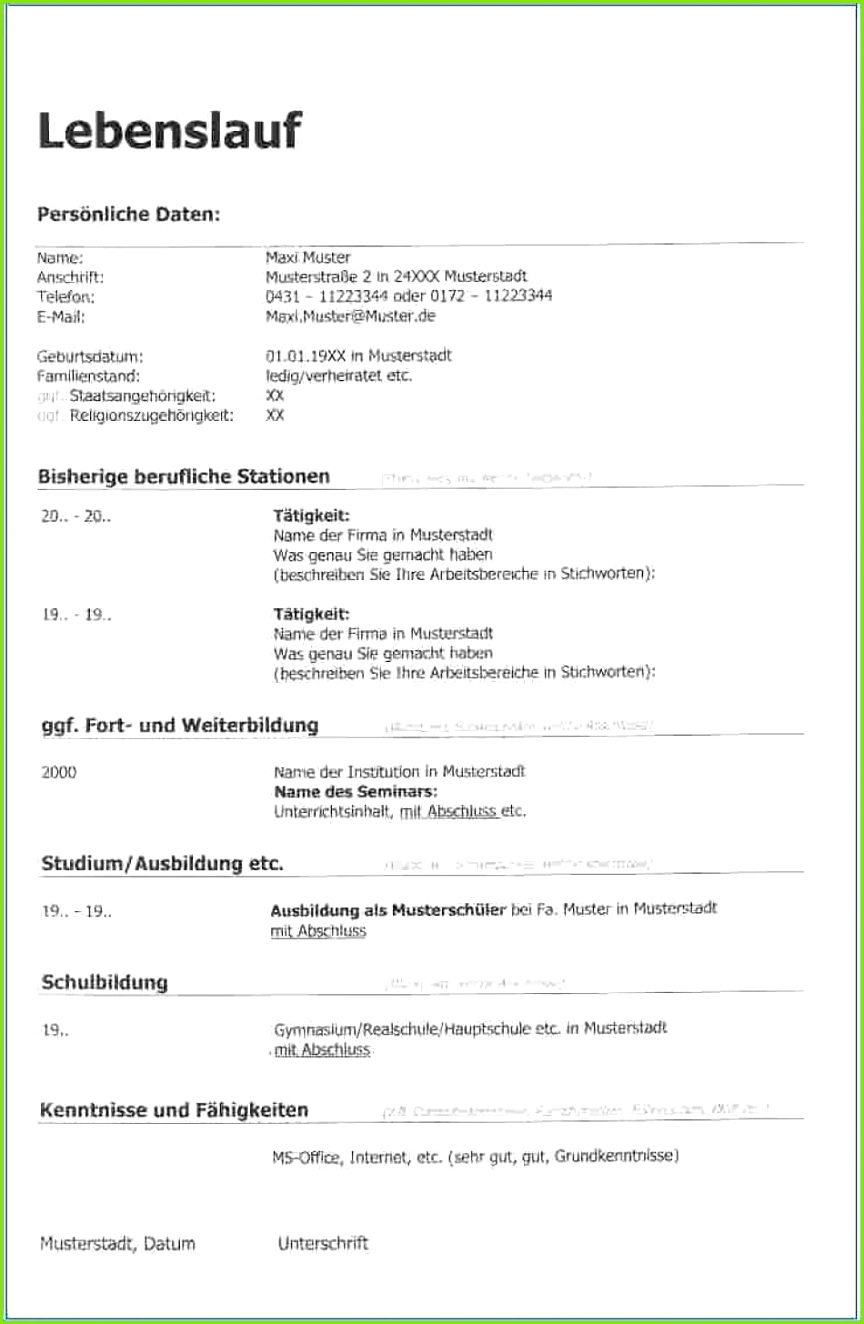 neu lebenslauf muster pages quartett vorlage word einzigartig 14 Pages Muster Lebenslauf