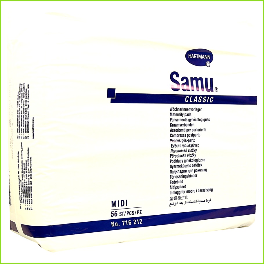 SAMU Wöchnerinnen Vorlagen Classic midi 11x30 cm 56 Stück