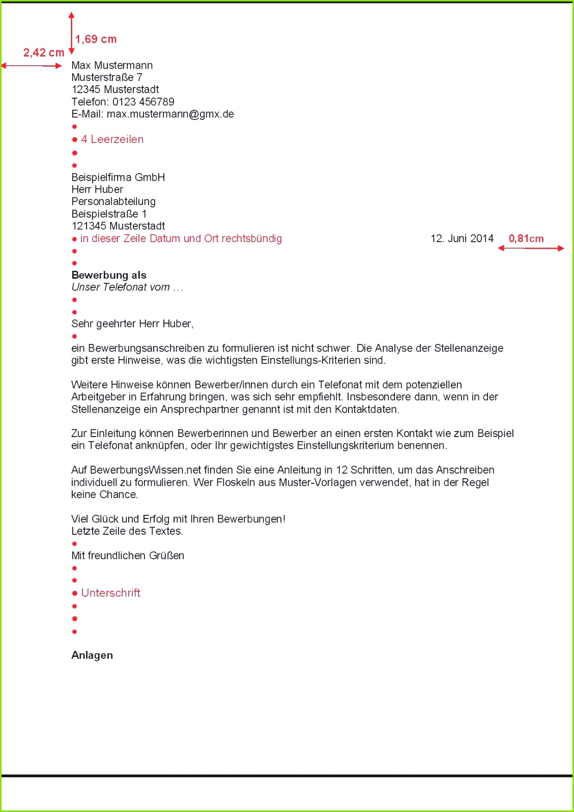 Präferenz Bewerbungsanschreiben nach DIN 5008 Bewerbung BewerbungsWissen GL57 GeschäFtsbrief Muster Schule