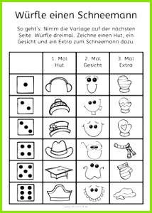 Schneemann Würfelspiel