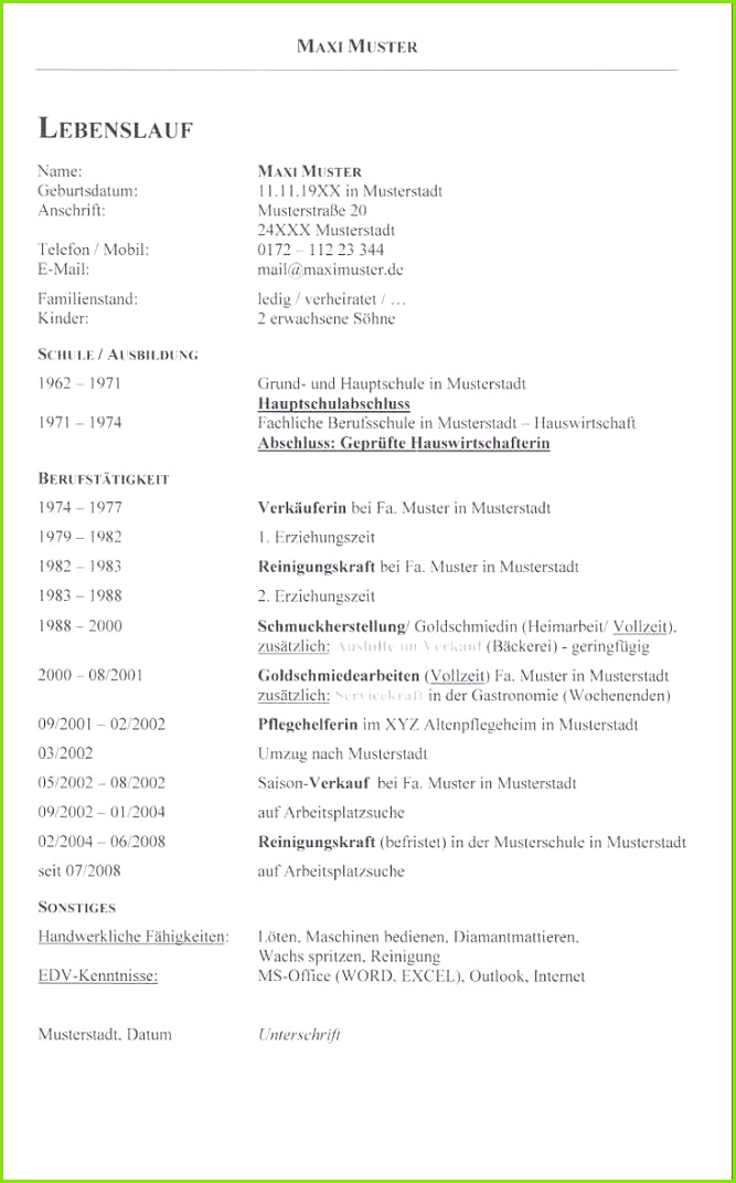 5 lebenslauf Handgeschriebener Lebenslauf Vorlage – Sky Sonderkündigung Vorlage