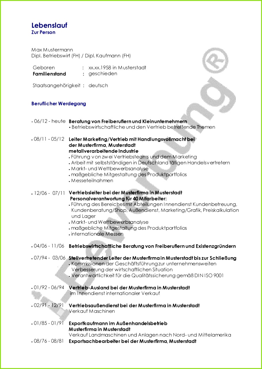 11 Vorlagen Lebenslauf Vorlage Vertrieb Fresh Graduates