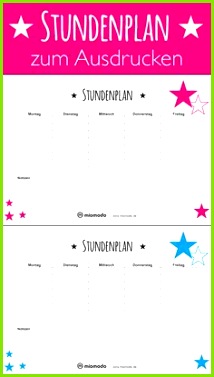 Stundenplan zum Ausdrucken kostenlose Vorlage miomodo Blog