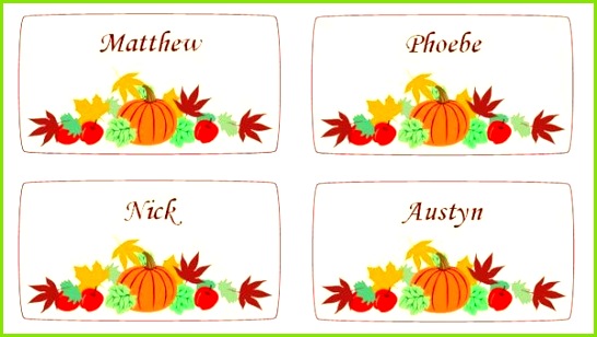 free templates for thanksgiving place cards