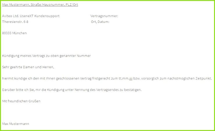 usenext kuendigungsschreiben