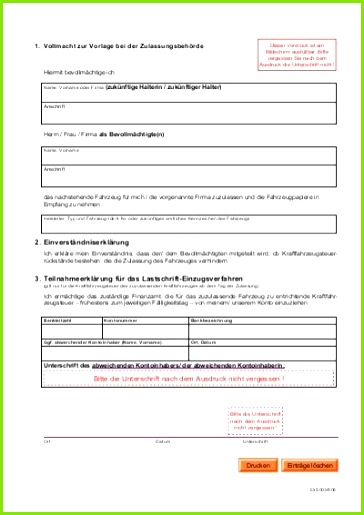 Kfz Versicherung Vollmacht Zur Vorlage Bei Der