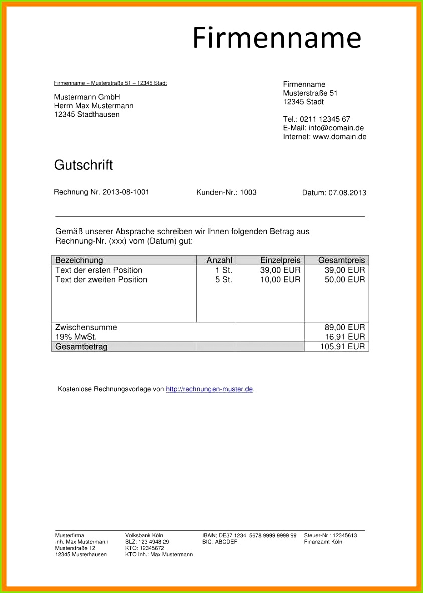 14 wie schreibe ich eine rechnung muster