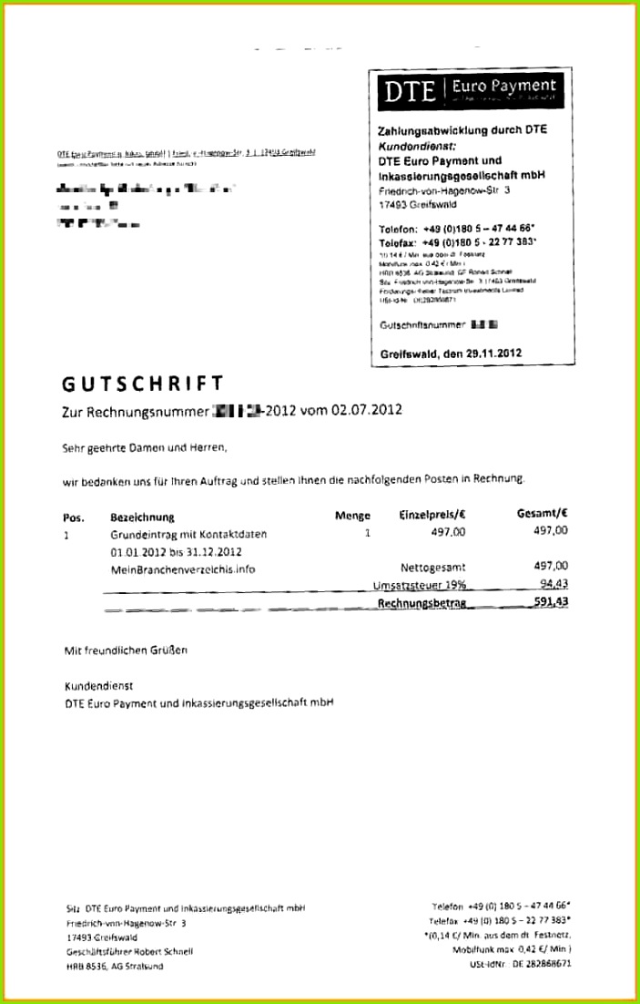 rechnung schreiben muster