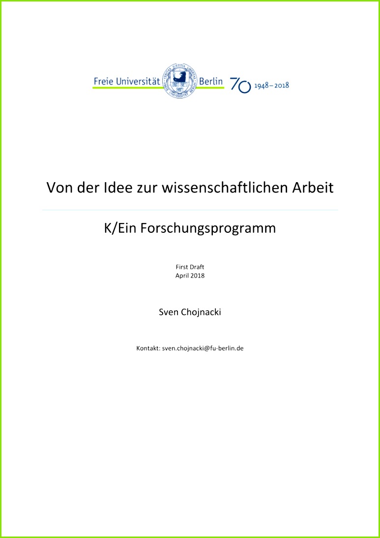 PDF Von der Idee zur wissenschaftlichen Arbeit K Ein Forschungsprogramm