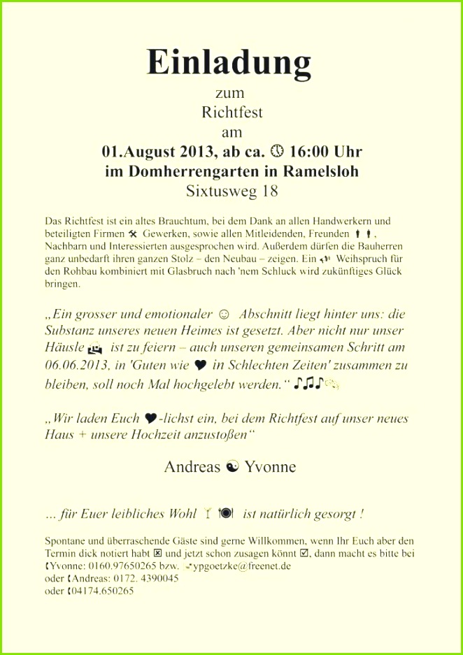 Genial Muster Zeugnis 662937 Einladung Richtfest Schon Richtfest Einladung Muster Oder Einladung Richtfest Vorlage einladung richtfest 0D