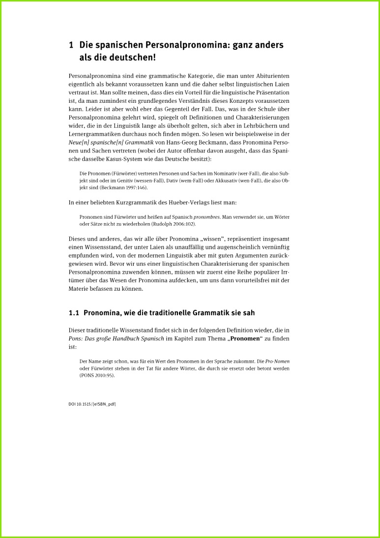 PDF N1 Die spanischen Personalpronomina Lehrbuchkapitel PDF N1 Die spanischen Personalpronomina Lehrbuchkapitel – Abizeitung Charakterisierung Vorlage