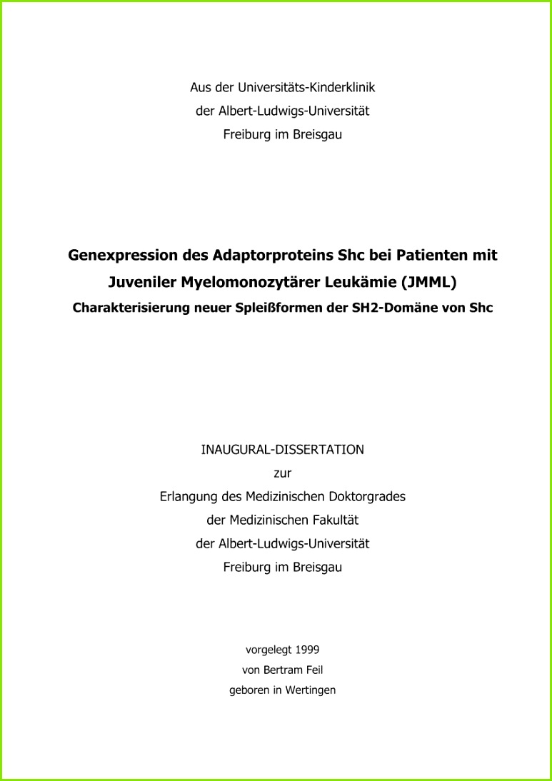 PDF Genexpression des Adaptorproteins Shc bei Patienten mit Juveniler Myelomonozytärer Leukämie JMML [Elektronische Ressource]