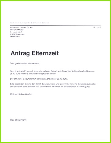 Beispiel Elternzeit Antrag
