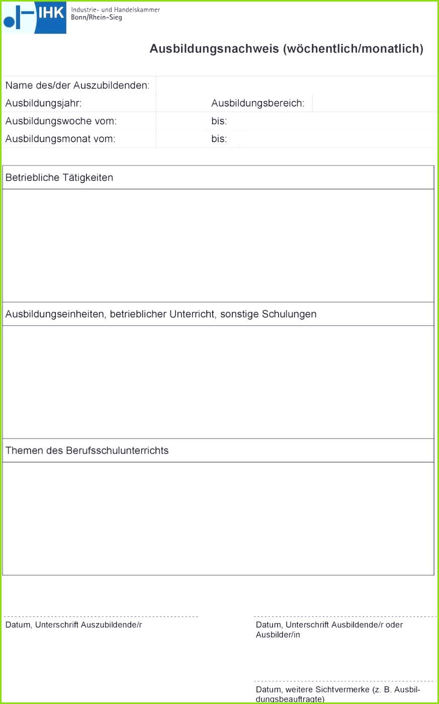 Der Ausbildungsnachweis Informationen zur Ausbildung von der IHK