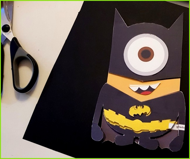 Batman Minion Schultüte für Finn inkl Bastelanleitung Chaoshoch4 651546 Batman Minion Schultüte basteln