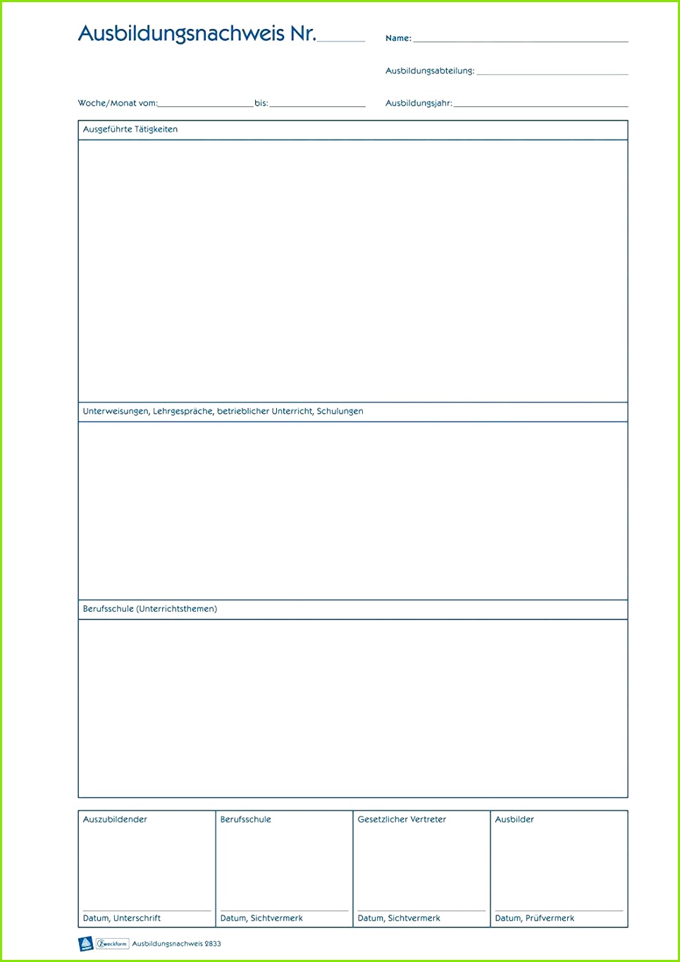 Ihk Ausbildungsnachweis Vorlage Download Abbild Berichtsheft Vorlage Monatlich