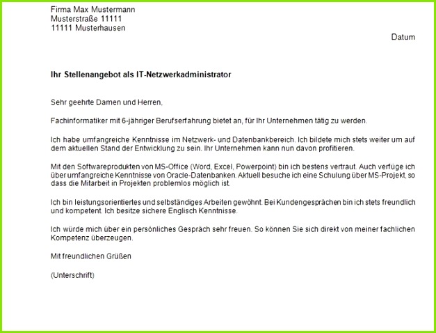 15 bewerbung branchenwechsel muster