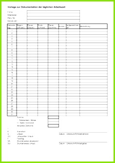 36 überzeugend Vorlage Zur Dokumentation Der Täglichen Arbeitszeit Datev Beispiel