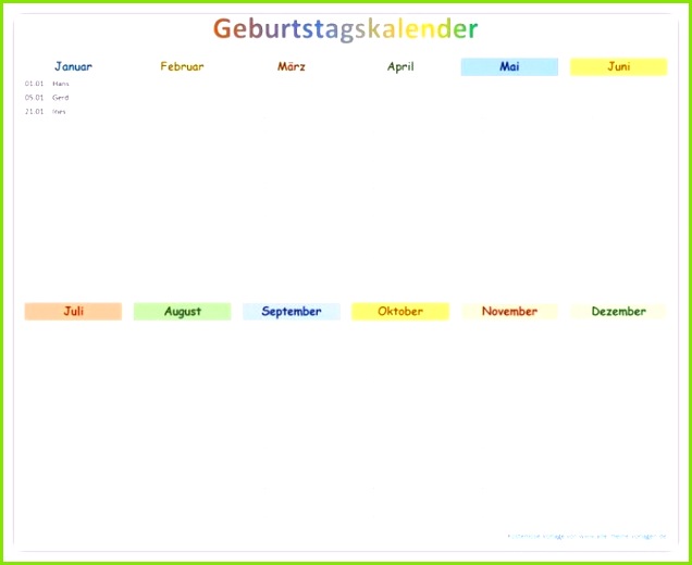 6 Jtl Ebay Vorlage Batett 636520 Farbiger Geburtstagskalender zum Ausdrucken als kostenlose Vorlage Entdecke se und viele weitere Vorlagen