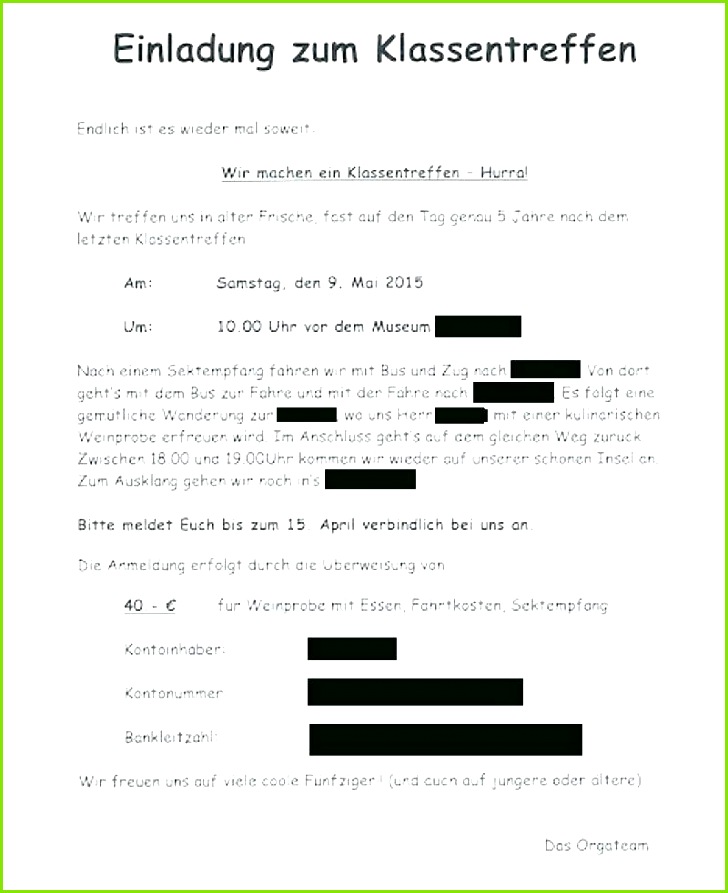Erstaunlich Einladung Klassentreffen Text Und 78 0d Archives