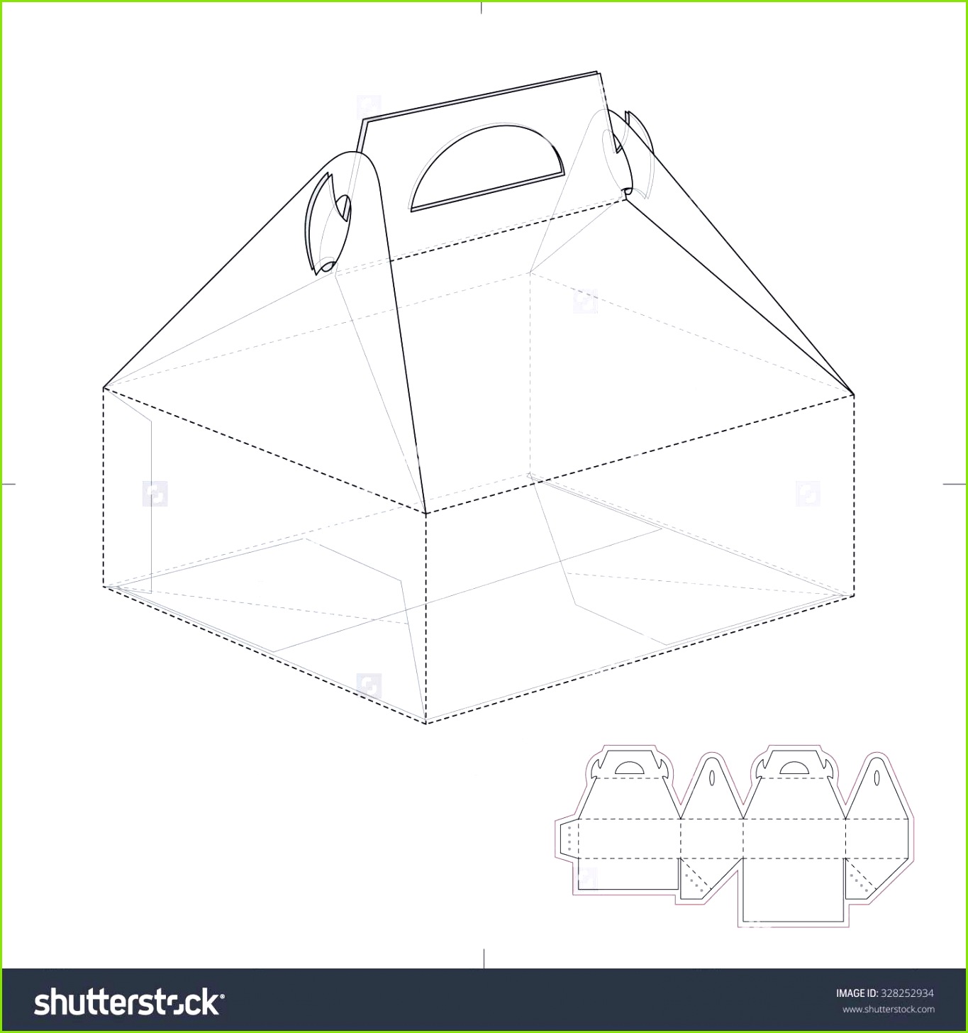 Cake Carrier Box With Die Line Template Ilustraci³n vectorial en stock Shutterstock
