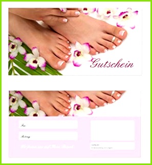 LYSCO 50 Stück Geschenkgutscheine Fusspflege 608 Gutscheinkarten Gutscheine für Bereiche Wellness