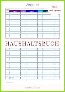 Ein Haushaltsbuch hilft beim Sparen Printable