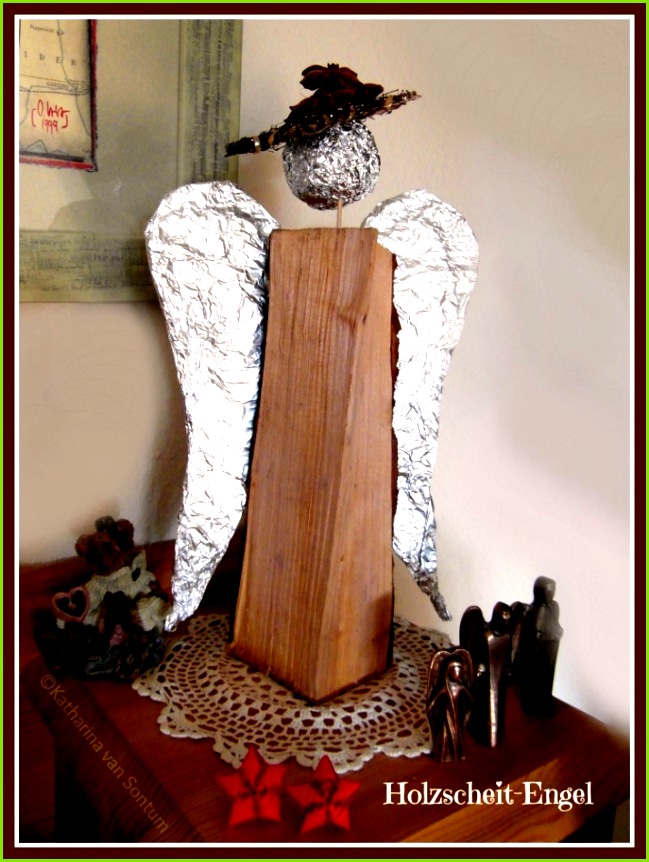 Diese Engel kann man wirklich ganz leicht selber herstellen und gestalten Man benötigt dafür folgendes Holzscheite