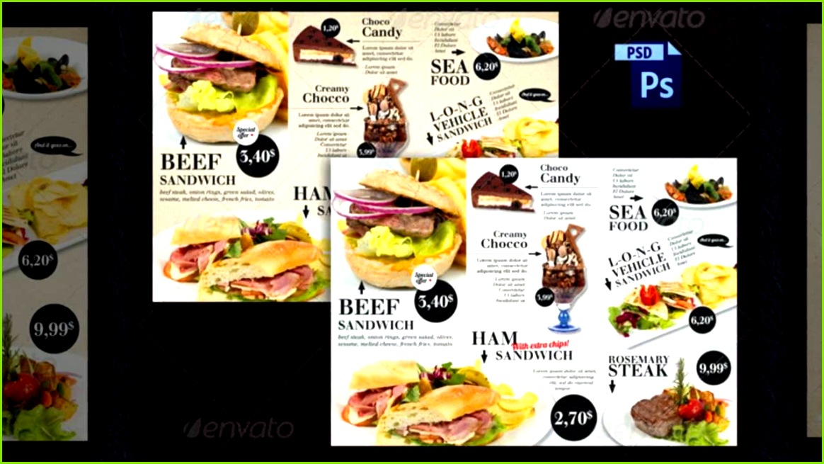 Imbiss Flyer Vorlagen Fastfood Flyer Werbung günstige Restaurantwerbung