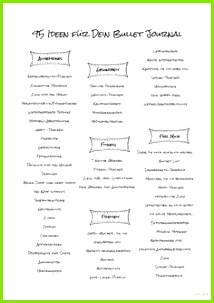 95 Ideen für Dein Bullet Journal mit Printable