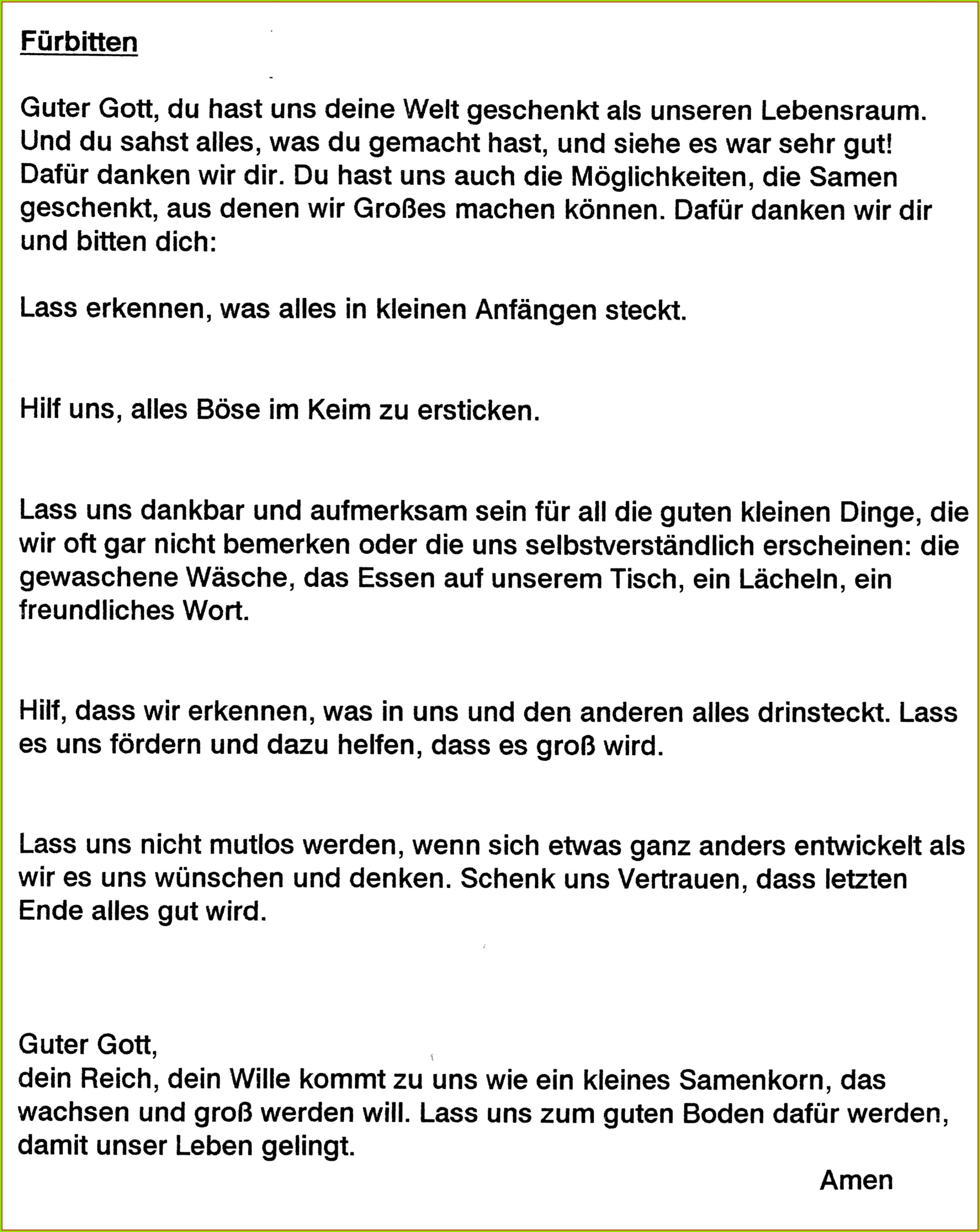 Jugendgottes nst Vorlage