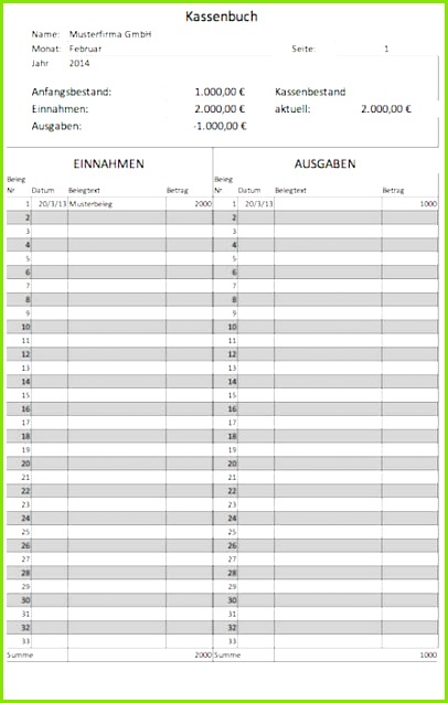 5 Kassenbuch Vorlage Pdf - MelTemplates - MelTemplates