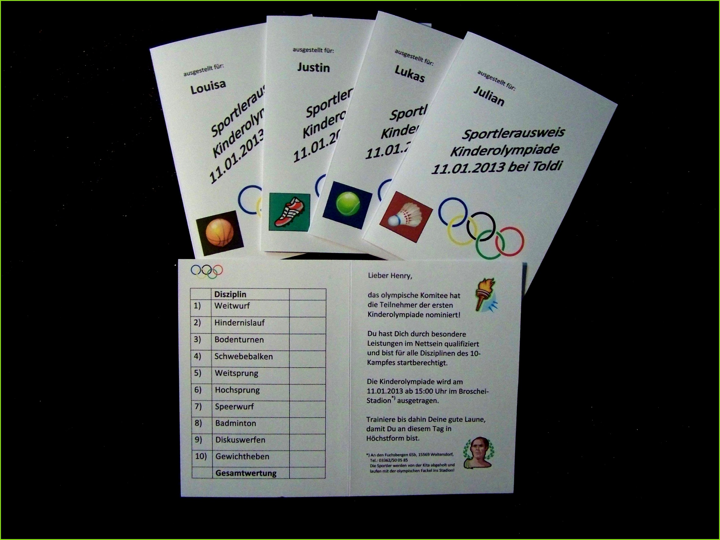 Einladung Kinderolympiade