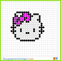 Hello Kitty Portrait klein Bügelperlen Vorlage Auf buegelperlenvorlagen kannst du eine große Auswahl