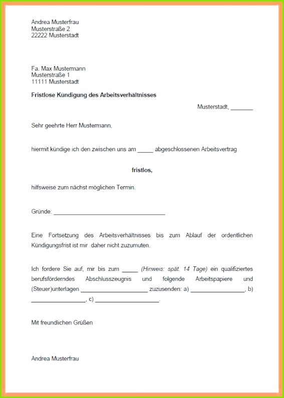 Vorlage Kündigung Strom Inspirierende Kündigung Arbeitsvertrag Vorlage Word