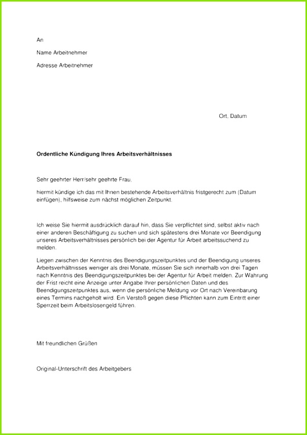 20 Vorlage Kündigung Mietwohnung