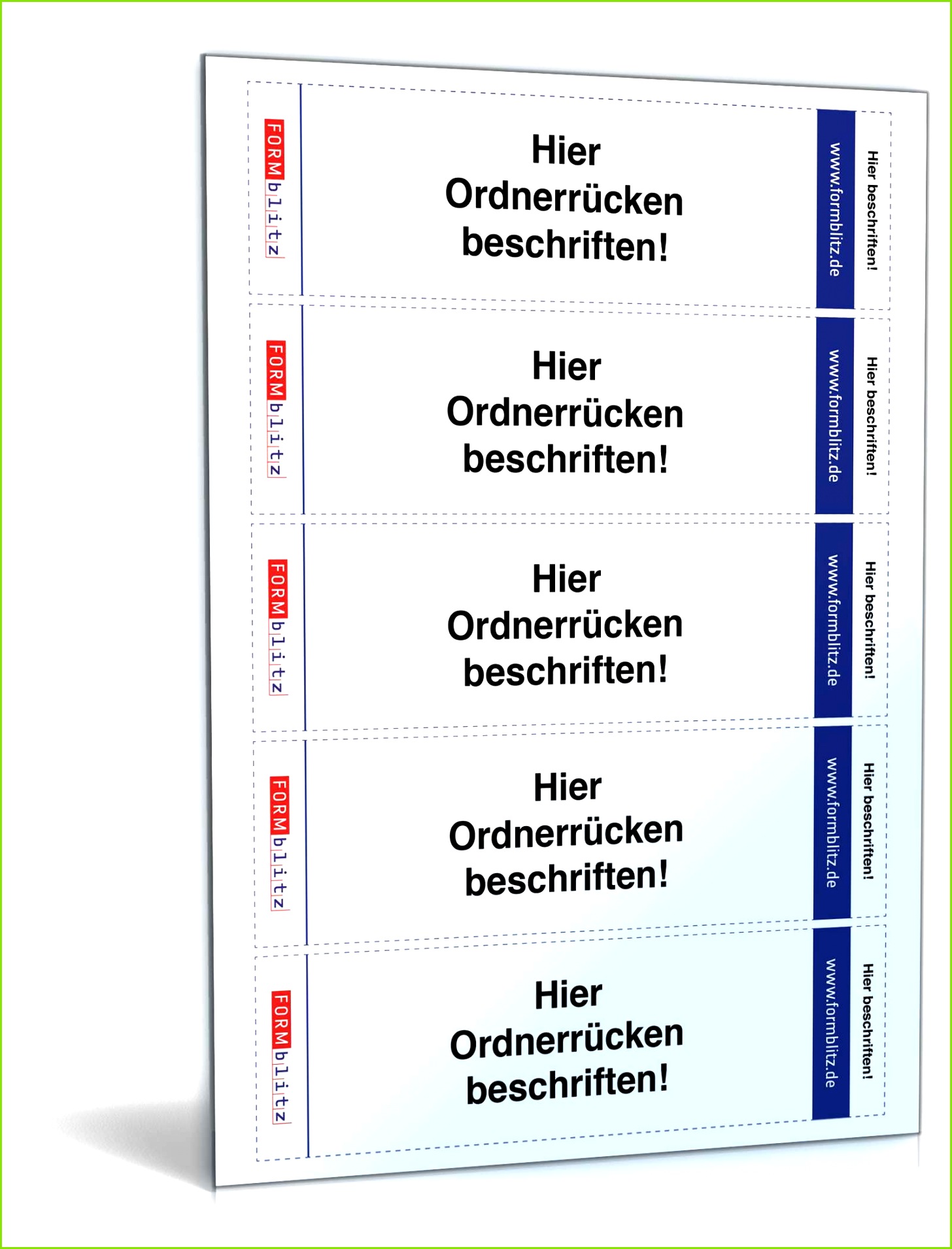 Ordnerrücken für Leitz Ordner Hochformat