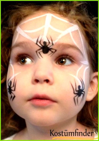 Spinnennetz schminken Schritt 4 Halloween Kids Makeup Easy Halloween Face Painting Facepaint Halloween