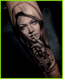 TéRCIO Catholic Tattoos Religious Tattoos Realism Tattoo Girl Tattoos Holy Tattoos