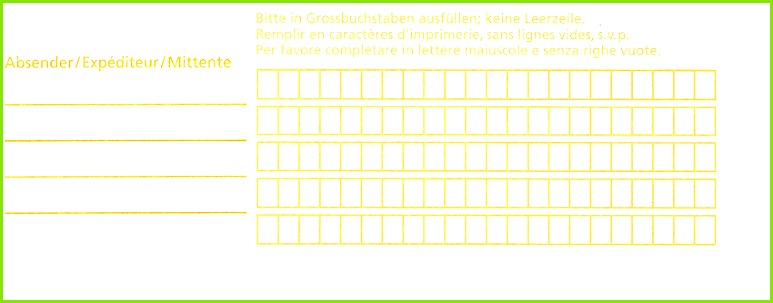 AdressEtikette der Post für Beschriftung von Paketen
