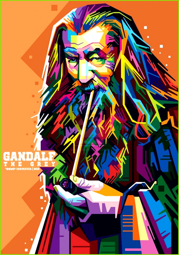 Gandalf in WPAP by aryakuza Pop Art Portraits Portrait Art Portrait Illustration Digital