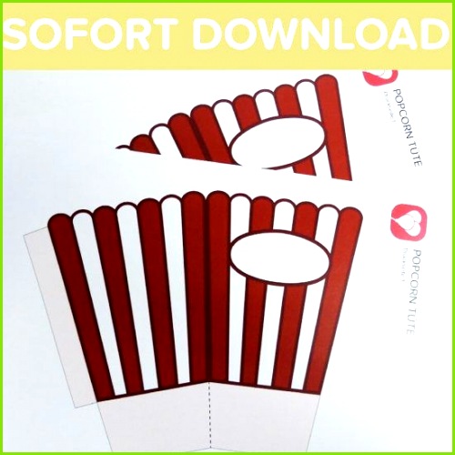 Popcorn Tüten als Sofort Download Eine Popcorn Tüte darf bei der Movie Night