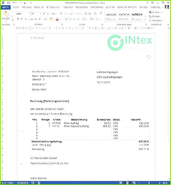 INtex Vorlagen für Microsoft Word