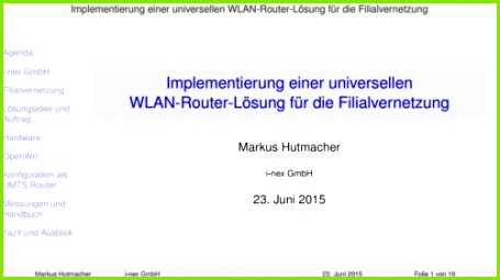 Projektpräsentation Fachinformatiker Systemintegration Markus Hutmacher